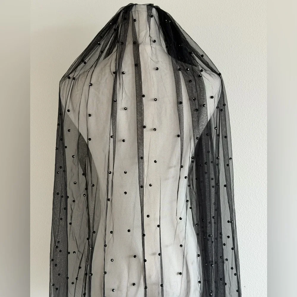 N/A black tulle